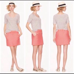 J.Crew Pink Striped Miniskirt (Size 00)